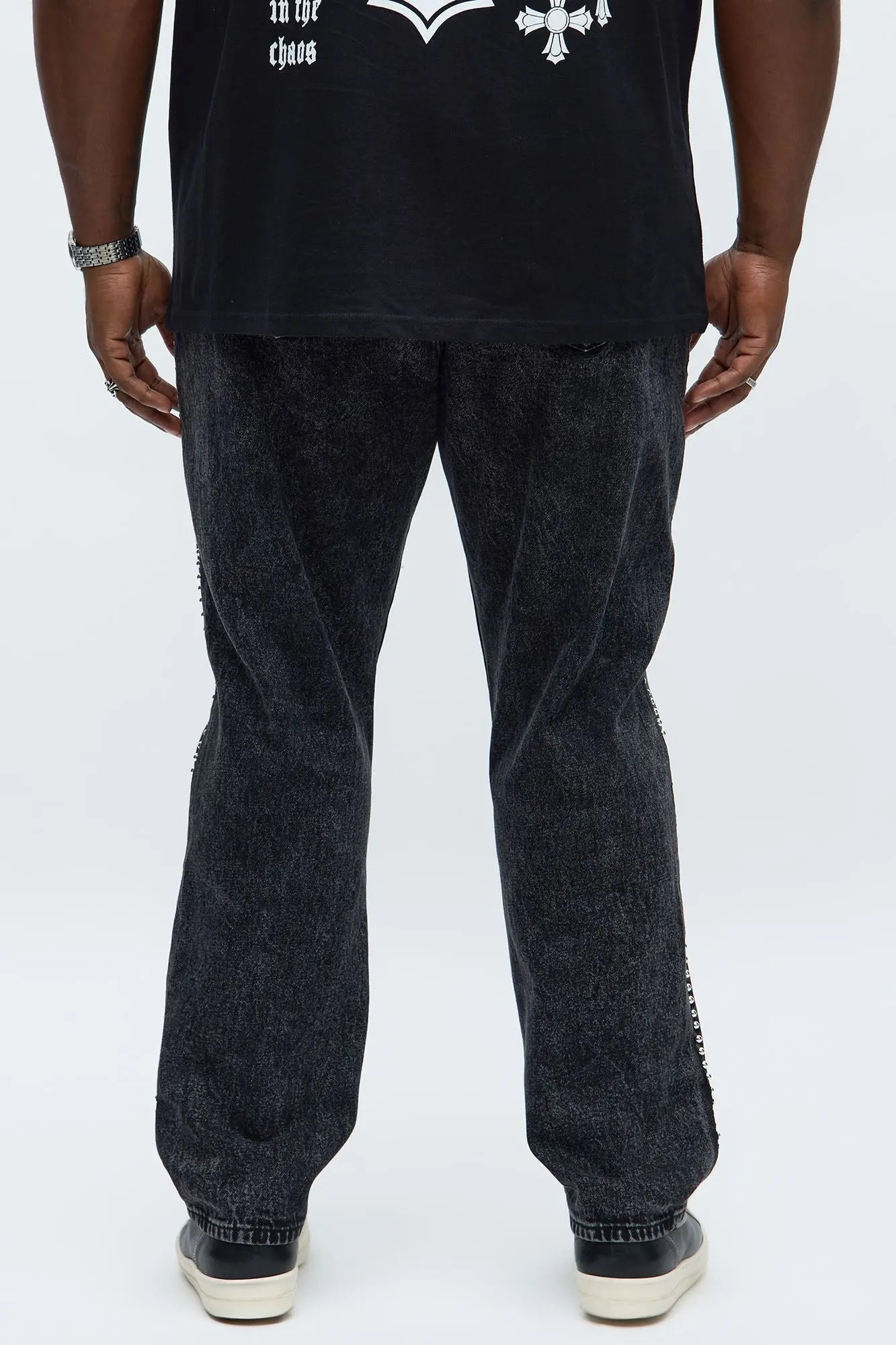 Slim Grindin Studded Jean - Black Wash