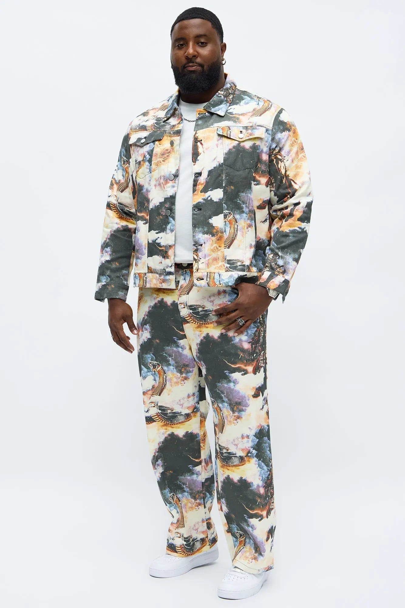 Printed Guardian Trucker Jacket - Multi Color