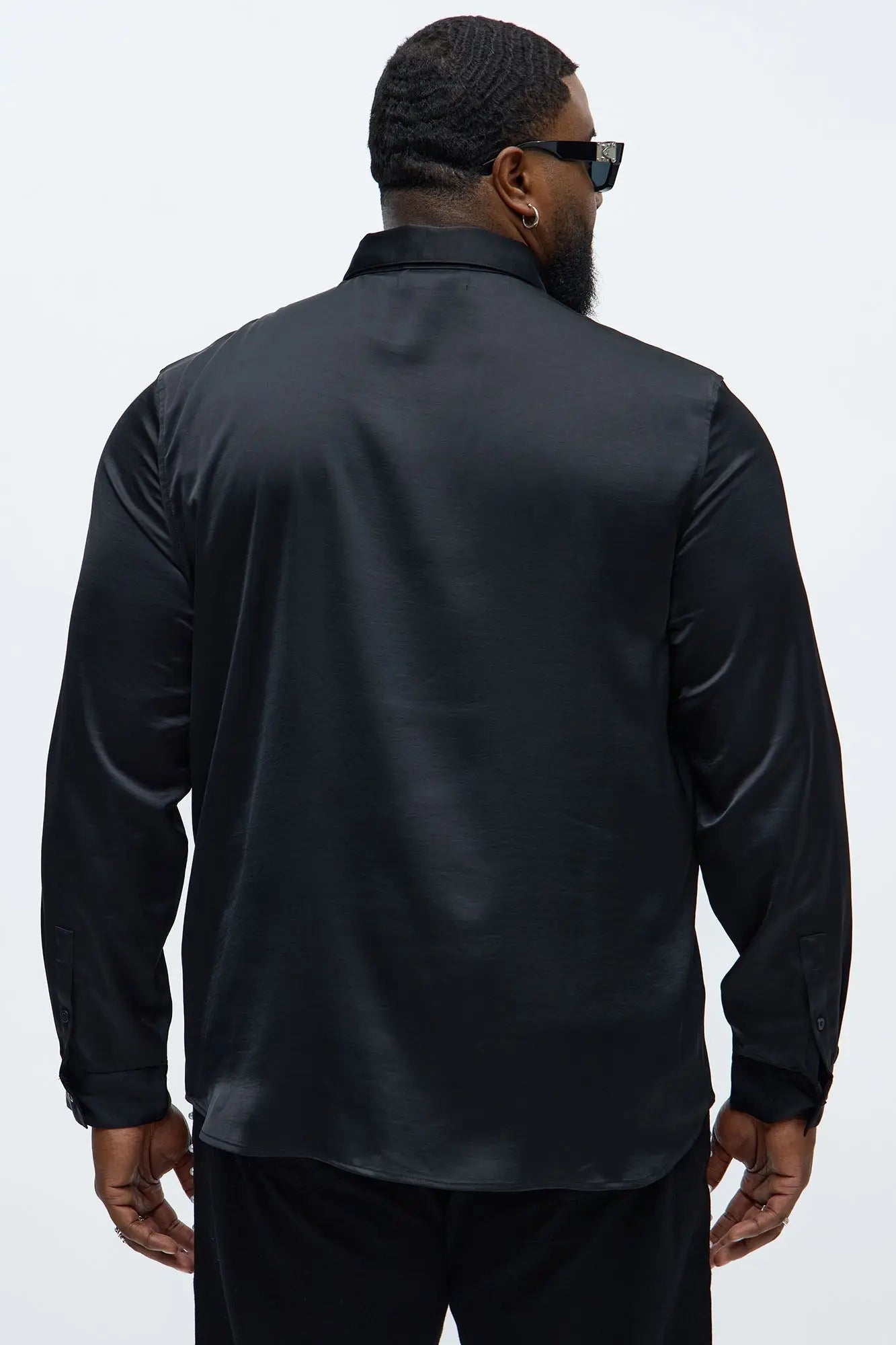 Vox Tie Collar Button Up Shirt - Black