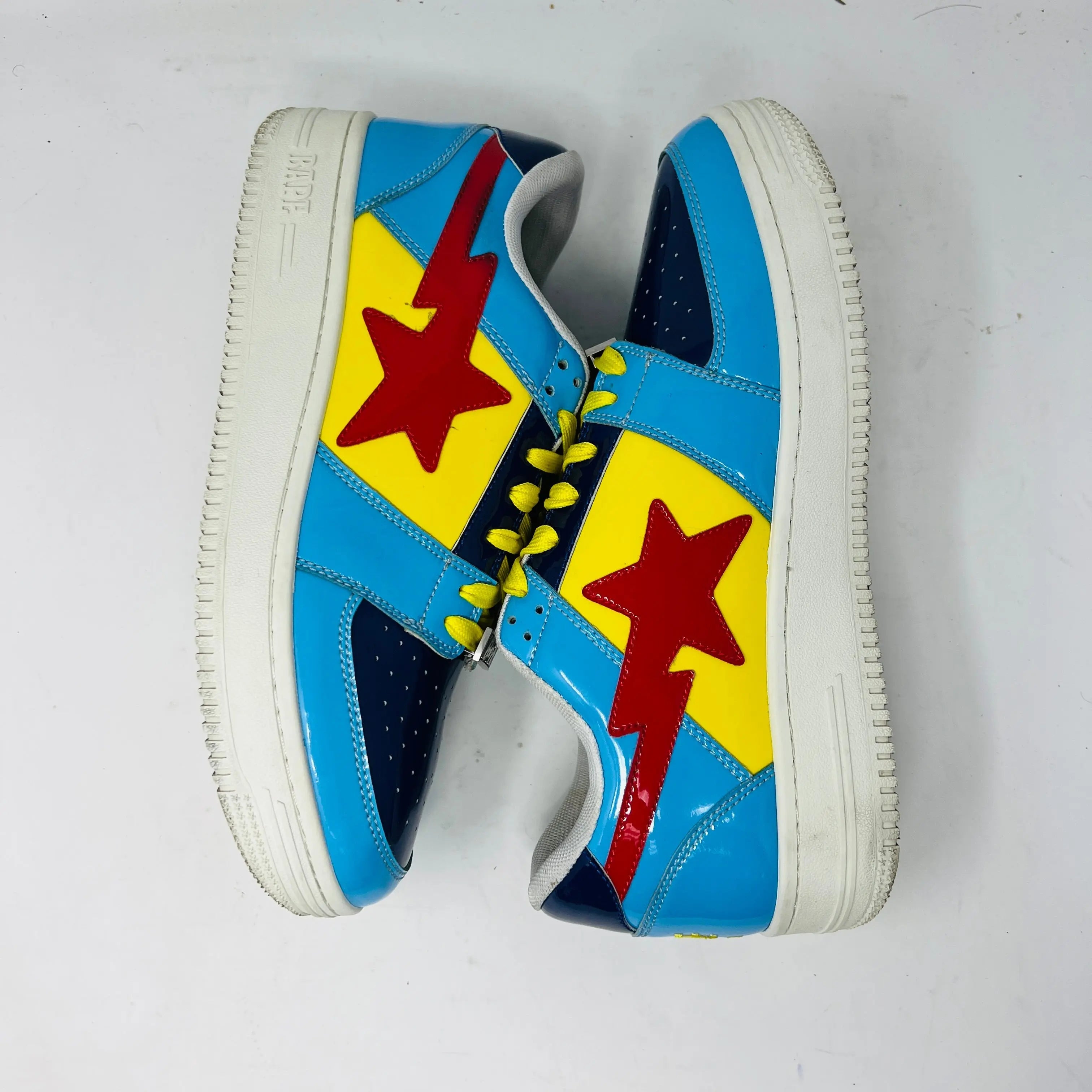 A Bathing Ape Bape Sta Low Color Block Yellow Navy Baby Blue